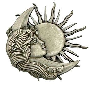 Goddess Sun and Moon Brooch